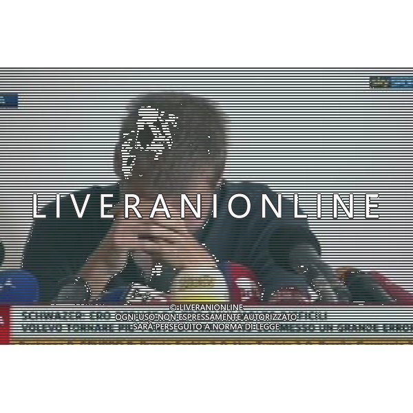 Alex Schwazer in conferenza stampa per spiegare la sua situazione sulla sua squalifica dai giochi olimpici di Londra 2012 immagini televisive SKYSPORT24/AG ALDO LIVERANI OBBLIGATORIO CITARE LA FONTE TELEVISIVA