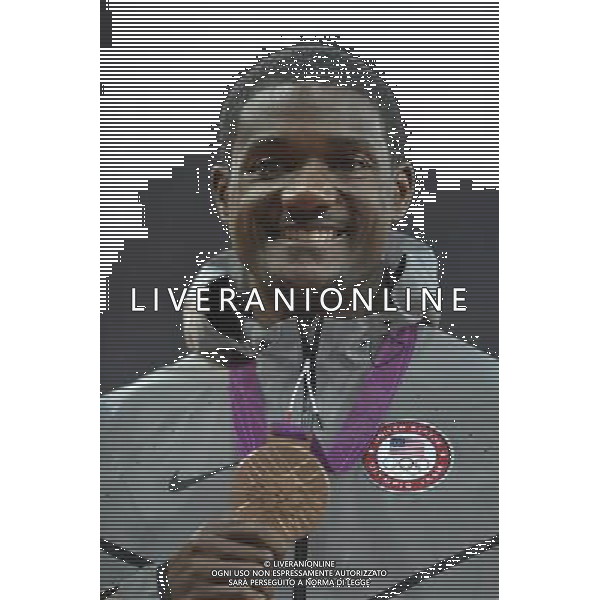 Justin Gatlin (USA) bronze medalist men\'s 100m Olympic Stadium, Olympic Park, Stratford. London AG ALDO LIVERANI S A S ONLY ITALY