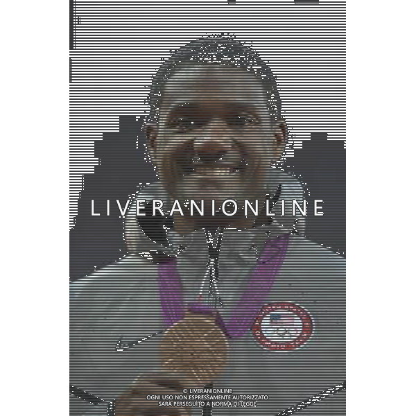 Justin Gatlin (USA) bronze medalist men\'s 100m Olympic Stadium, Olympic Park, Stratford. London AG ALDO LIVERANI S A S ONLY ITALY