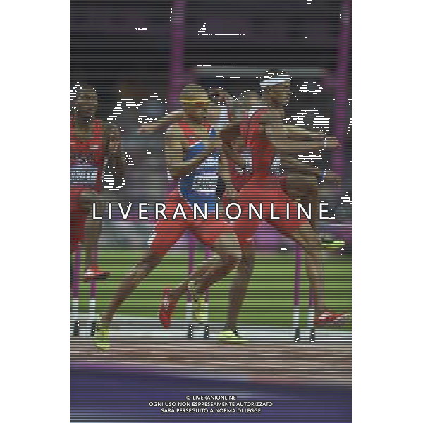 Felix Sanchez (Dominican Republic) winner of the men\'s 400m hurdles final. Olympic Stadium, Olympic Park, Stratford. London AG ALDO LIVERANI S A S ONLY ITALY
