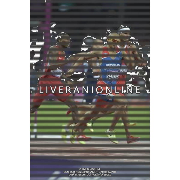 Felix Sanchez (Dominican Republic) winner of the men\'s 400m hurdles final. Olympic Stadium, Olympic Park, Stratford. London AG ALDO LIVERANI S A S ONLY ITALY