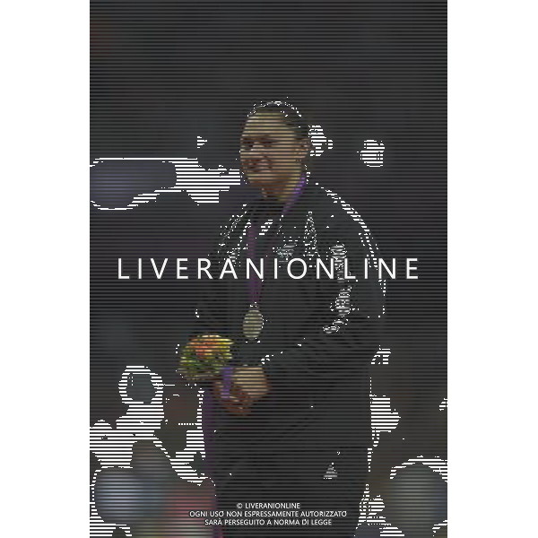 Valerie Adams (New Zealand) Silver medalist Women\'s Shot Putt. Olympic Stadium, Olympic Park, Stratford. London AG ALDO LIVERANI S A S ONLY ITALY
