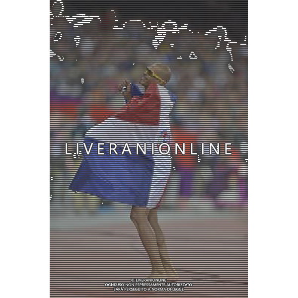 Felix Sanchez (Dominican Republic) winner of the men\'s 400m hurdles final. Olympic Stadium, Olympic Park, Stratford. London AG ALDO LIVERANI S A S ONLY ITALY