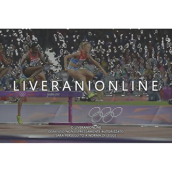 Yuliya Zaripova (Russia) winner of the women\'s 3000m steeplechase. Olympic Stadium, Olympic Park, Stratford. London AG ALDO LIVERANI S A S ONLY ITALY