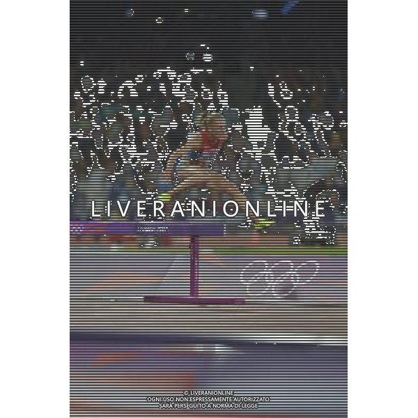 Yuliya Zaripova (Russia) winner of the women\'s 3000m steeplechase. Olympic Stadium, Olympic Park, Stratford. London AG ALDO LIVERANI S A S ONLY ITALY