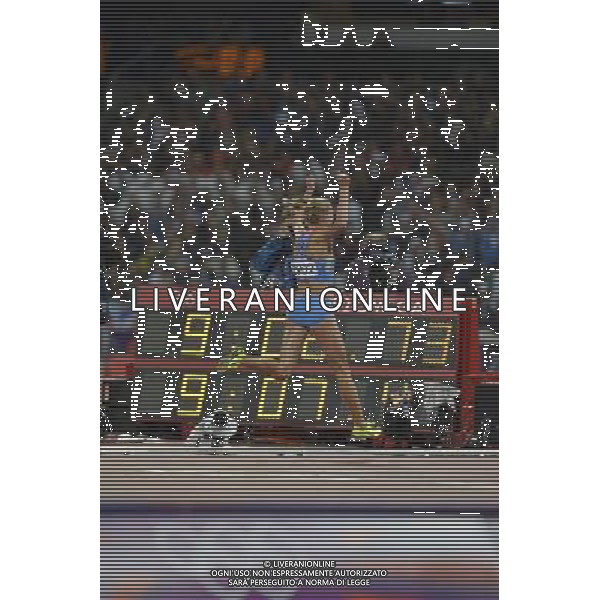Yuliya Zaripova (Russia) winner of the women\'s 3000m steeplechase. Olympic Stadium, Olympic Park, Stratford. London AG ALDO LIVERANI S A S ONLY ITALY