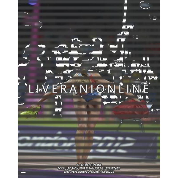 Yuliya Zaripova (Russia) winner of the women\'s 3000m steeplechase. Olympic Stadium, Olympic Park, Stratford. London AG ALDO LIVERANI S A S ONLY ITALY