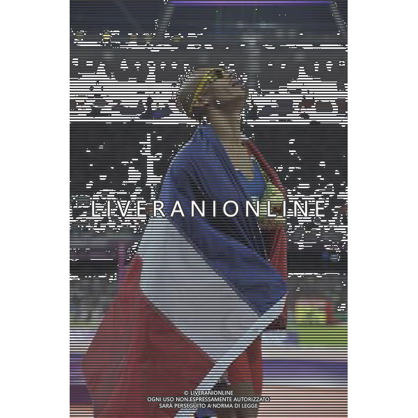 Felix Sanchez (Dominican Republic) winner of the men\'s 400m hurdles final. Olympic Stadium, Olympic Park, Stratford. London AG ALDO LIVERANI S A S ONLY ITALY
