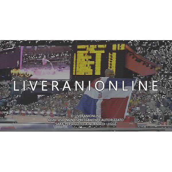 Felix Sanchez (Dominican Republic) winner of the men\'s 400m hurdles final. Olympic Stadium, Olympic Park, Stratford. London AG ALDO LIVERANI S A S ONLY ITALY