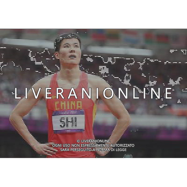 (120807) -- LONDON, Aug. 7, 2012 () -- China\'s Shi Dongpeng attends men\'s 110m hurdles heat at London 2012 Olympic Games, London, Britain, Aug. 7, 2012. Shi Dongpeng was disqualified for the final with 13.78. (/Liao Yujie)(zgp) AG ALDO LIVERANI S A S ONLY ITALY