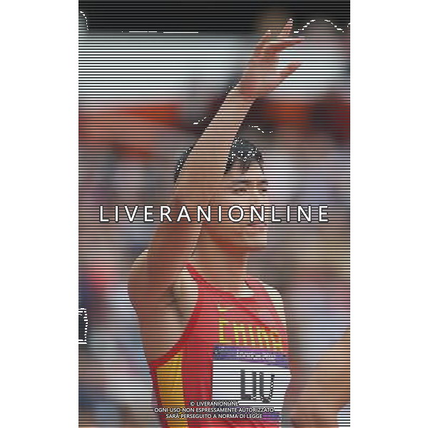 (120807) -- LONDON, Aug. 7, 2012 () -- China\'s Liu Xiang attends men\'s 110m hurdles heat at London 2012 Olympic Games, London, Britain, Aug. 7, 2012. Liu Xiang tumbled and was disqualified for semifinal.(/Li Ming)(zgp) AG ALDO LIVERANI S A S ONLY ITALY