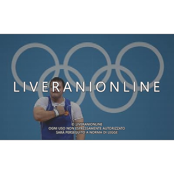 (120807) -- LONDON, Aug. 7, 2012 () -- Ruslan Albegov of Russia takes part in men\'s weightlifting +105kg contest, at London 2012 Olympic Games in London, Britain, on August 7, 2012. Ruslan Albegov of Russia won bronze medal. (/Tao Xiyi) (nxl) AG ALDO LIVERANI S A S ONLY ITALY