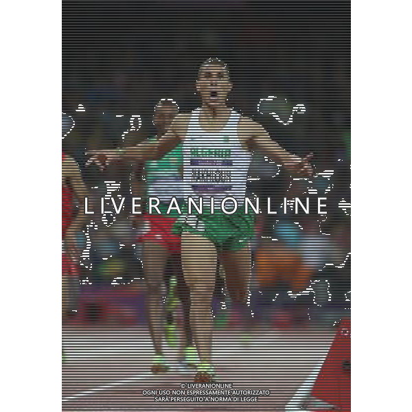 (120807) -- LONDON, Aug. 7, 2012 () -- Taoufik Makhloufi of Algeria celebrates aftetr winning in men\'s 1500m final contest, at London 2012 Olympic Games in London, Britain, on August 7, 2012. Taoufik Makhloufi of Algeria won gold medal. (/Yang Zongyou) (nxl) AG ALDO LIVERANI S A S ONLY ITALY