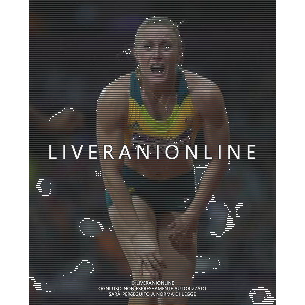 (120807) -- LONDON, Aug. 7, 2012 () -- Sally Pearson of Australia reacts after competing in women\'s 100m hurdles final competition, at London 2012 Olympic Games in London, Britain, on August 7, 2012. Sally Pearson of Australia won gold medal. (/Liao Yujie) (nxl) AG ALDO LIVERANI S A S ONLY ITALY