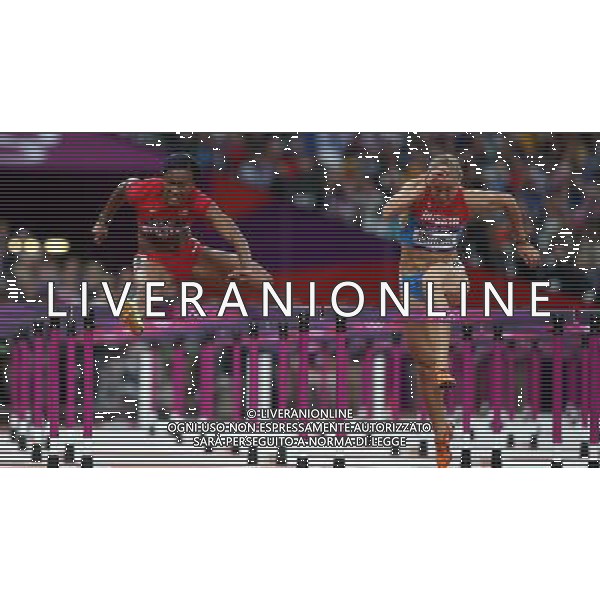 (120807) -- LONDON, Aug. 7, 2012 () -- Kellie Wells of USA takes part in women\'s 100m hurdles semifinal 3 competition, at London 2012 Olympic Games in London, Britain, on August 7, 2012. (/Liao Yujie) (nxl) AG ALDO LIVERANI S A S ONLY ITALY