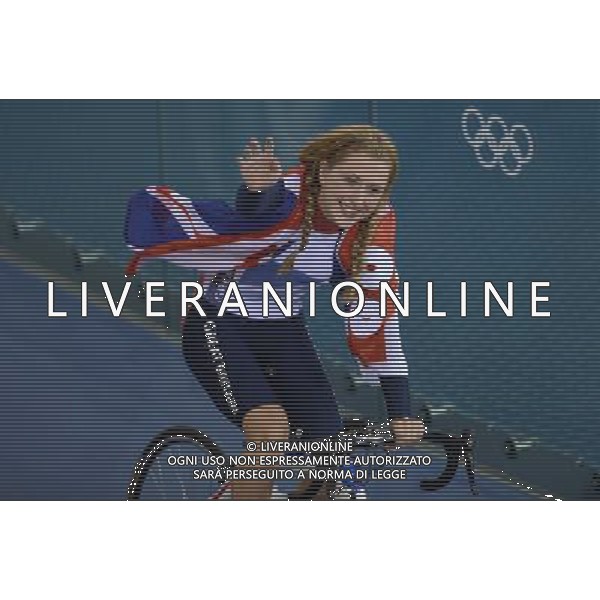 (120807) -- LONDON, Aug. 7, 2012 () -- Laura Trott of Britain celebrates after winning in women\'s omnium competition of cycling track event, at London 2012 Olympic Games in London, Britain, on August 7, 2012. Laura Trott of Britain won gold medal. (/Li Ga) (nxl) AG ALDO LIVERANI S A S ONLY ITALY