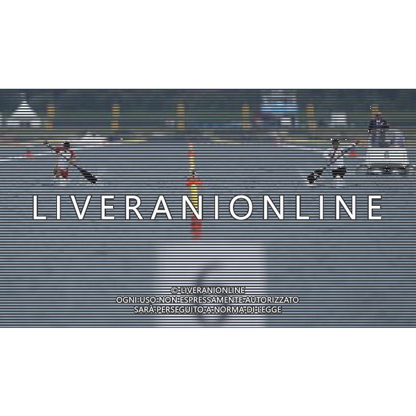 (120807) -- LONDON, Aug. 7, 2012 () -- David Cal Figueroa of Spain (L) and Mark Oldershaw of Canada compete in men\'s 1000m Canoe Single (C1) competition of Canoe Sprint event, at London 2012 Olympic Games in London, Britain, on August 7, 2012. David Cal Figueroa of Spain won silver medal. Mark Oldershaw of Canada won bronze medal. (/Shen Bohan) (nxl) AG ALDO LIVERANI S A S ONLY ITALY