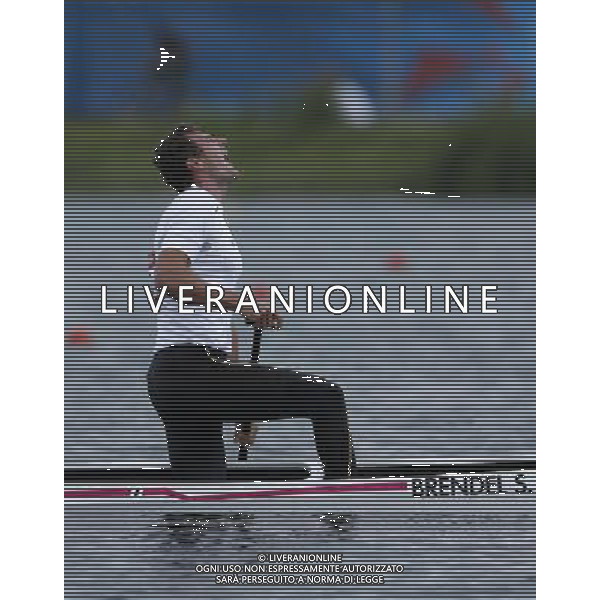 (120807) -- LONDON, Aug. 7, 2012 () -- Sebastian Brendel of Germany celebrates after winning in men\'s 1000m Canoe Single (C1) competition of Canoe Sprint event, at London 2012 Olympic Games in London, Britain, on August 7, 2012. Sebastian Brendel of Germany won gold medal. (/Shen Bohan) (nxl) AG ALDO LIVERANI S A S ONLY ITALY