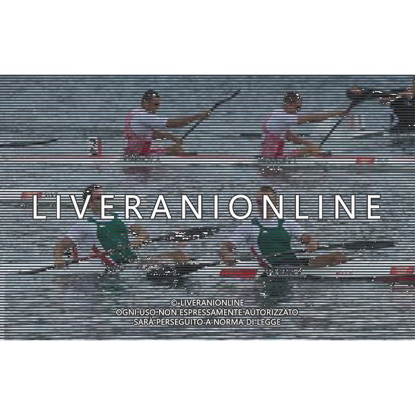 (120807) -- LONDON, Aug. 7, 2012 () -- Rudolf Dombi and Roland Kokeny of Hungary are pictured during men\'s 1000m kayak double (K2) competition of Canoe Sprint event, at London 2012 Olympic Games in Britain, on August 7, 2012. The Hungarian team won gold medal. (/Qi Heng) (nxl) AG ALDO LIVERANI S A S ONLY ITALY