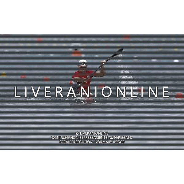 (120807) -- LONDON, Aug. 7, 2012 () -- Adam van Koeverden of Canada takes part in men\'s kayak single (K1) 1000m competition of Canoe Sprint event, at London 2012 Olympic Games in London, Britain, on August 7, 2012. Adam van Koeverden of Canada won silver medal. (/Shen Bohan) (nxl) AG ALDO LIVERANI S A S ONLY ITALY