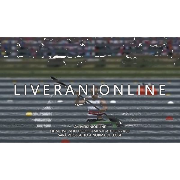 (120807) -- LONDON, Aug. 7, 2012 () -- Eirik Veras Larsen of Norway takes part in men\'s kayak single (K1) 1000m competition of Canoe Sprint event, at London 2012 Olympic Games in London, Britain, on August 7, 2012. Eirik Veras Larsen of Norway won gold medal. (/Shen Bohan) (nxl) AG ALDO LIVERANI S A S ONLY ITALY