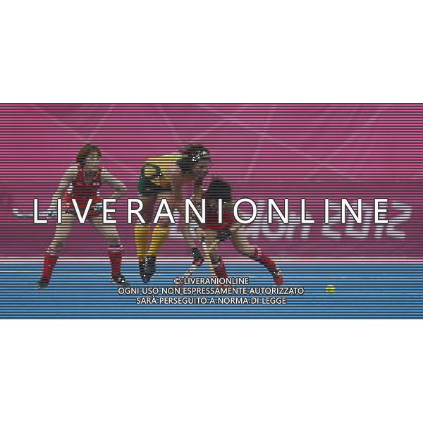 (120807) -- LONDON, Aug. 7, 2012 () -- Players compete during women\'s hockey classification 9th-10th match between Japan and South Africa, at London 2012 Olympic Games in London, Britain, on August 7, 2012. Japan won 2-1. (/Tao Xiyi) (nxl) AG ALDO LIVERANI S A S ONLY ITALY