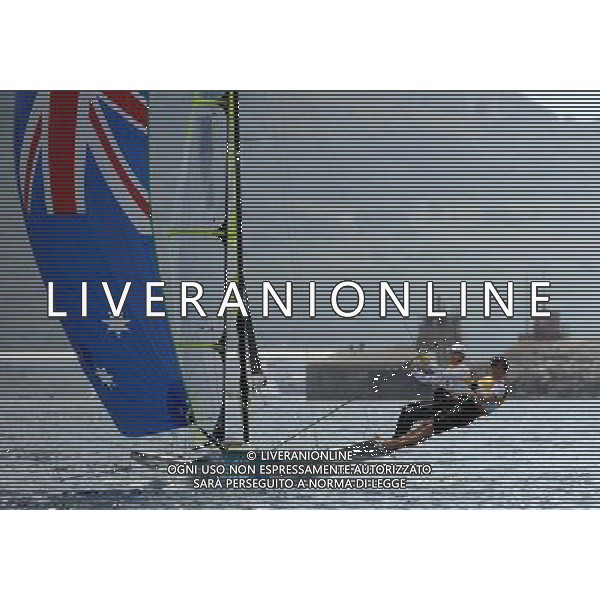 (120808) -- LONDON, Aug. 8, 2012 () -- Nathan Outteridge and Iain Jensen of Australia compete during 49er Men competition of sailing event, at London 2012 Olympic Games in Britain, on August 8, 2012. Nathan Outteridge and Iain Jensen of Australia won gold medal. (/Zeng Yi) (nxl) /PHOTOSHOT/AG ALDO LIVERANI SAS ITALY ONLY -