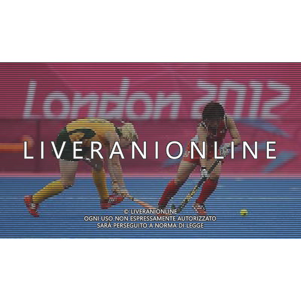 (120807) -- LONDON, Aug. 7, 2012 () -- Players compete during women\'s hockey classification 9th-10th match between Japan and South Africa, at London 2012 Olympic Games in London, Britain, on August 7, 2012. Japan won 2-1. (/Tao Xiyi) (nxl) /PHOTOSHOT/AG ALDO LIVERANI SAS ITALY ONLY -