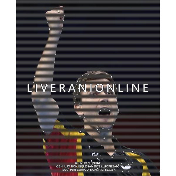 (120808) -- LONDON, Aug. 8, 2012 () -- Timo Boll of Germany takes part in men\'s Table Tennis team bronze medal contest between Germany and Chinese Hong Kong, at London 2012 Olympic Games in London, Britain, on August 8, 2012. Germany won 3-1. (/Wang Qingqin) (nxl) /PHOTOSHOT/AG ALDO LIVERANI SAS ITALY ONLY -