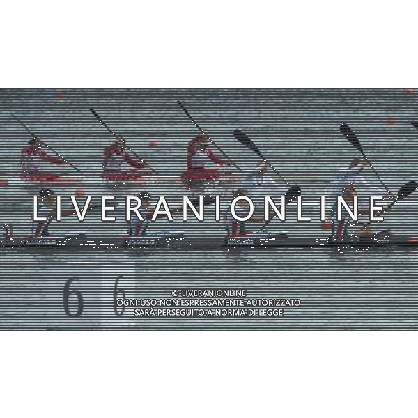 (120807) -- LONDON, Aug. 7, 2012 () -- Gold medalists of the Hungarian team compete during women\'s 500m kayak four (K4) competition of Canoe Sprint event, at London 2012 Olympic Games in Britain, on August 7, 2012. The Hungarian team won gold medal. (/Cheng Min) (nxl) /PHOTOSHOT/AG ALDO LIVERANI SAS ITALY ONLY -