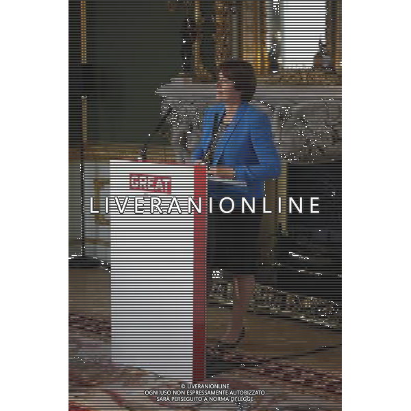 Caroline Spelman Secretary of State for Environment, Food and Rural Affairs attends the Infrastructure Global Business Summit at Lancaster House in London Britain 08 August 2012. ©PHOTOSHOT/AGENZIA ALDO LIVERANI SAS - ITALY ONLY - EDITORIAL USE ONLY