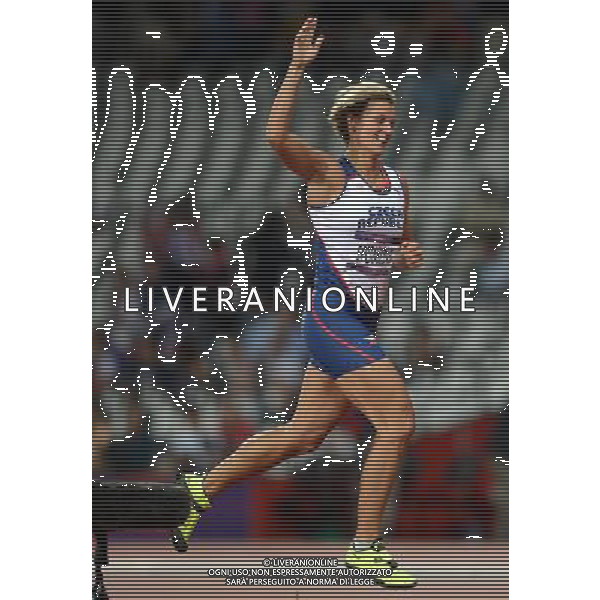 (120809) -- LONDON, Aug. 9, 2012 () -- Barbora Spotakova of Czech Republic celebrates after women\'s javelin throw final, at London 2012 Olympic Games, London, Britain, Aug. 9, 2012. Barbora Spotakova of Czech Republic won gold medal with 69.55 meters. (/Li Ga)(zgp) ©photoshot/AGENZIA ALDO LIVERANI SAS - ITALY ONLY - GIOCHI OLIMPICI, OLIMPIADI LONDRA 2012