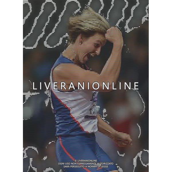 (120809) -- LONDON, Aug. 9, 2012 () -- Barbora Spotakova of Czech Republic celebrates after women\'s javelin throw final, at London 2012 Olympic Games, London, Britain, Aug. 9, 2012. Barbora Spotakova of Czech Republic won gold medal with 69.55 meters. (/Li Ga)(zgp) ©photoshot/AGENZIA ALDO LIVERANI SAS - ITALY ONLY - GIOCHI OLIMPICI, OLIMPIADI LONDRA 2012