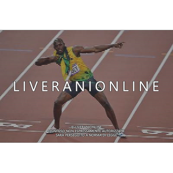 (120809) -- LONDON, Aug. 9, 2012 () -- Usain Bolt of Jamaica celebrates after men\'s 200m final, at London 2012 Olympic Games, London, Britain, Aug. 9, 2012. Usain Bolt won gold medal with 19.32. (/Gong Lei)(zgp) ©photoshot/AGENZIA ALDO LIVERANI SAS - ITALY ONLY - GIOCHI OLIMPICI, OLIMPIADI LONDRA 2012