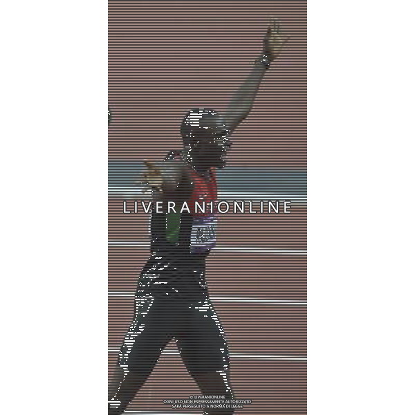 David Lekuta Rudisha (Kenya) winning the final of the Men\'s 800m and breaking the World Record. Olympic Stadium, Olympic Park, Stratford. London ©photoshot/AGENZIA ALDO LIVERANI SAS - ITALY ONLY - GIOCHI OLIMPICI, OLIMPIADI LONDRA 2012