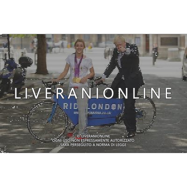 Double Olympic gold medalist Laura Trott, with mayor of London Boris Johnson at the launch of the Ride London initiative. ©PHOTOSHOT/AGENZIA ALDO LIVERANI SAS - ITALY ONLY - EDITORIAL USE ONLY