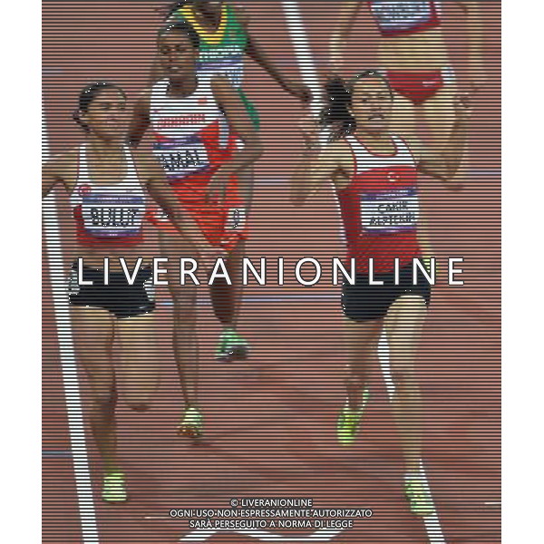 (120810) -- LONDON, Aug. 10, 2012 () -- Asli Cakir Alptekin (R) of Turkey and teammate Gamze Bulut compete in women\'s 1500m final at London 2012 Olympic Games, London, Britain, Aug. 10, 2012. Asli Cakir Alptekin won gold medal with 4:10.23. (/Gong Lei)(zgp) AG ALDO LIVERANI S A S ONLY ITALY