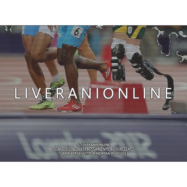 (120810) -- LONDON, Aug. 10, 2012 () -- Oscar Pistorius (R) of South Africa competes in men\'s 4x400m relay final at London 2012 Olympic Games, London, Britain, Aug. 10, 2012. The team of South Africa ranked 8th with 3:03.46 (/Yin Gang)(zgp) AG ALDO LIVERANI S A S ONLY ITALY