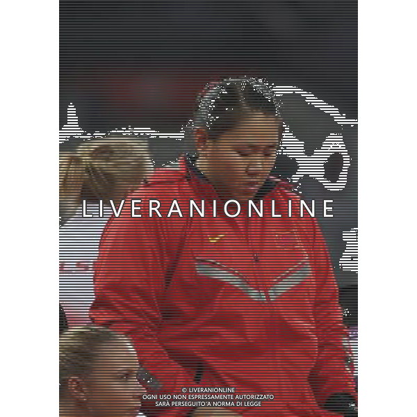 (120810) -- LONDON, Aug. 10, 2012 () -- China\'s Zhang Wenxiu competes during women\'s hammer throw final at London 2012 Olympic Games, London, Britain, Aug. 10, 2012. Zhang Wenxiu ranked fourth with 76.34 meters. (/Liao Yujie)(zgp) AG ALDO LIVERANI S A S ONLY ITALY