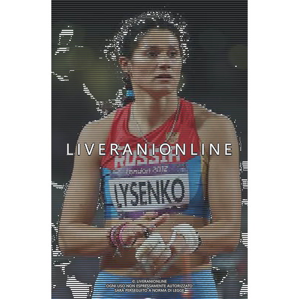 (120810) -- LONDON, Aug. 10, 2012 () -- Tatyana Lysenko of Russia competes in women\'s hammer throw final at London 2012 Olympic Games, London, Britain, Aug. 10, 2012. Tatyana Lysenko won gold medal with a new Olympic record of 78.18 meters.(/Liao Yujie)(zgp) AG ALDO LIVERANI S A S ONLY ITALY