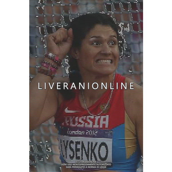 (120810) -- LONDON, Aug. 10, 2012 () -- Tatyana Lysenko of Russia competes during women\'s hammer throw final at London 2012 Olympic Games, London, Britain, Aug. 10, 2012. Tatyana Lysenko won gold medal with a new Olympic record of 78.18 meters.(/Liao Yujie)(zgp) AG ALDO LIVERANI S A S ONLY ITALY