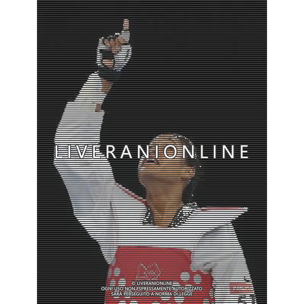 (120810) -- LONDON, Aug. 10, 2012 () -- Paige McPherson of the United States celebrates after winning over Franka Anic of Slovenia during the bronze medal match of women\'s Taekwondo -67kg event at London 2012 Olympic Games in London, Britain, on August 10, 2012. Paige McPherson of the United States won the match and claimed the bronze medal of the event. (/Wang Lili) AG ALDO LIVERANI S A S ONLY ITALY