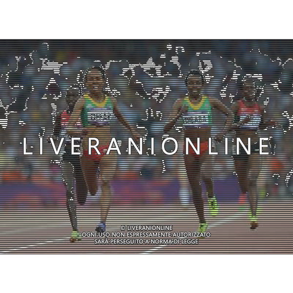 (120810) -- LONDON, Aug. 10, 2012 () -- Meseret Defar (front) of Ethiopia competes in women\'s 5000m final at London 2012 Olympic Games, London, Britain, Aug. 10, 2012. Meseret Defar won gold medal with 15:04.25. (/Li Gang)(zgp) AG ALDO LIVERANI S A S ONLY ITALY