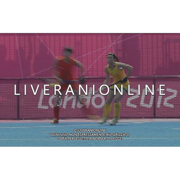 (120810) -- LONDON, Aug. 10, 2012 () -- Players compete during women\'s hockey classification 5th-6th match between China and Australia, at London 2012 Olympic Games in London, Britain, on August 10, 2012. Australia won 2-0. (/Guo Yong) (nxl) ©photoshot/Agenzia Aldo Liverani Sas - ITALY ONLY - GIOCHI OLIMPICI, OLIMPIADI LONDRA 2012