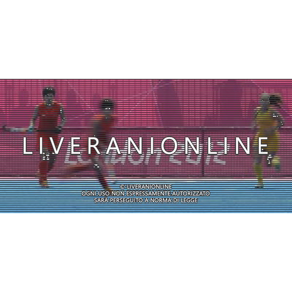 (120810) -- LONDON, Aug. 10, 2012 () -- Players compete during women\'s hockey classification 5th-6th match between China and Australia, at London 2012 Olympic Games in London, Britain, on August 10, 2012. Australia won 2-0. (/Guo Yong) (nxl) ©photoshot/Agenzia Aldo Liverani Sas - ITALY ONLY - GIOCHI OLIMPICI, OLIMPIADI LONDRA 2012