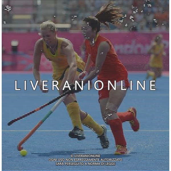 (120810) -- LONDON, Aug. 10, 2012 () -- Players compete during women\'s hocky classification 5th-6th match between China and Australia, at London 2012 Olympic Games in London, Britain, on August 10, 2012. Australia won 2-0. (/Guo Yong) (nxl) ©photoshot/Agenzia Aldo Liverani Sas - ITALY ONLY - GIOCHI OLIMPICI, OLIMPIADI LONDRA 2012