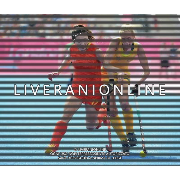 (120810) -- LONDON, Aug. 10, 2012 () -- Players compete during women\'s hocky classification 5th-6th match between China and Australia, at London 2012 Olympic Games in London, Britain, on August 10, 2012. Australia won 2-0. (/Guo Yong) (nxl) ©photoshot/Agenzia Aldo Liverani Sas - ITALY ONLY - GIOCHI OLIMPICI, OLIMPIADI LONDRA 2012