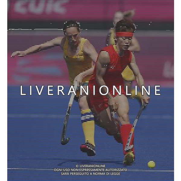 (120810) -- LONDON, Aug. 10, 2012 () -- Players compete during women\'s hockey classification 5th-6th match between China and Australia, at London 2012 Olympic Games in London, Britain, on August 10, 2012. Australia won 2-0. (/Shen Bohan) (nxl) ©photoshot/Agenzia Aldo Liverani Sas - ITALY ONLY - GIOCHI OLIMPICI, OLIMPIADI LONDRA 2012