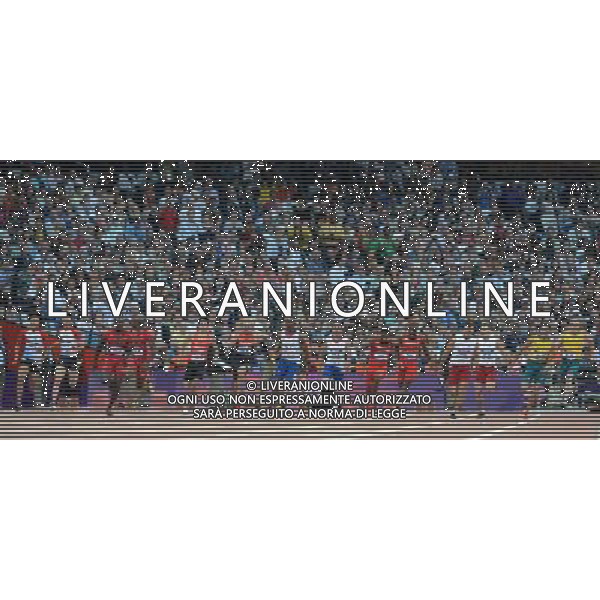 (120810) -- LONDON, Aug. 10, 2012 () -- Runners compete during men\'s 4x100m relay heat at London 2012 Olympic Games, London, Britain, Aug. 10, 2012. The Jamaican team advanced to final. (/Li Gang)(zgp) ©photoshot/Agenzia Aldo Liverani Sas - ITALY ONLY - GIOCHI OLIMPICI, OLIMPIADI LONDRA 2012