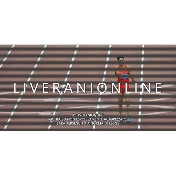 (120810) -- LONDON, Aug. 10, 2012 () -- China\'s Liang Jiahong leaves the track after men\'s 4x100m relay heat at London 2012 Olympic Games, London, Britain, Aug. 10, 2012. The Chinese team was disqualified for final with 38.38. (/Gong Lei)(zgp) ©photoshot/Agenzia Aldo Liverani Sas - ITALY ONLY - GIOCHI OLIMPICI, OLIMPIADI LONDRA 2012